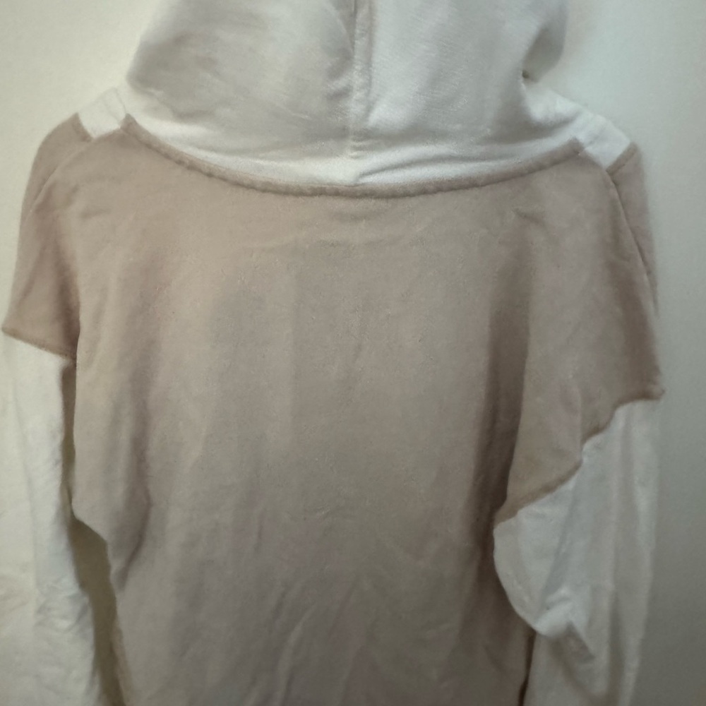 Anthropologie Pilcro Wharfside V-Neck Hooded Sweatshirt in Neutral Size M - Picture 7 of 10